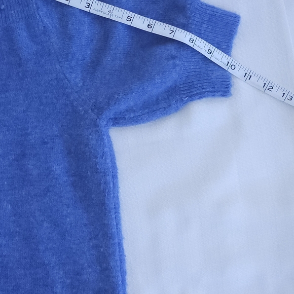 Blue Half Sleeve Knit Top Size S Casual Cozy Knitwear - Picture 5 of 8